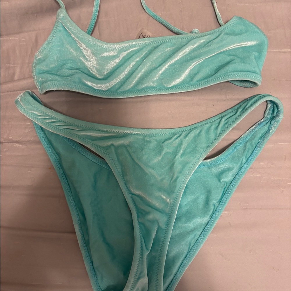 Triangl Swimwear Shimmering Teal Bikini Set